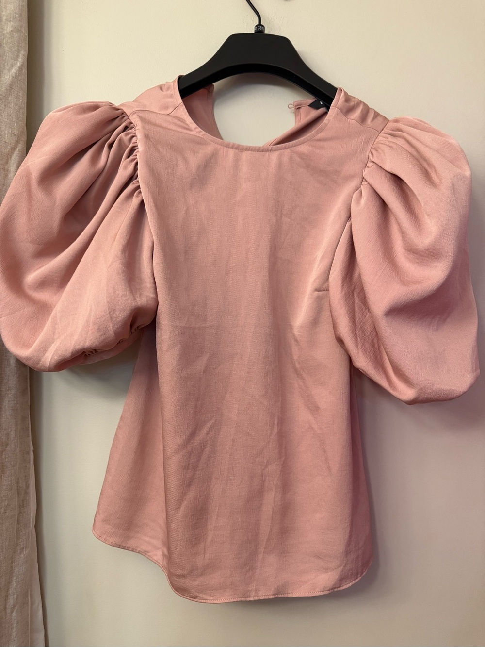 Express Dusty Pink Puff-Sleeve Blouse